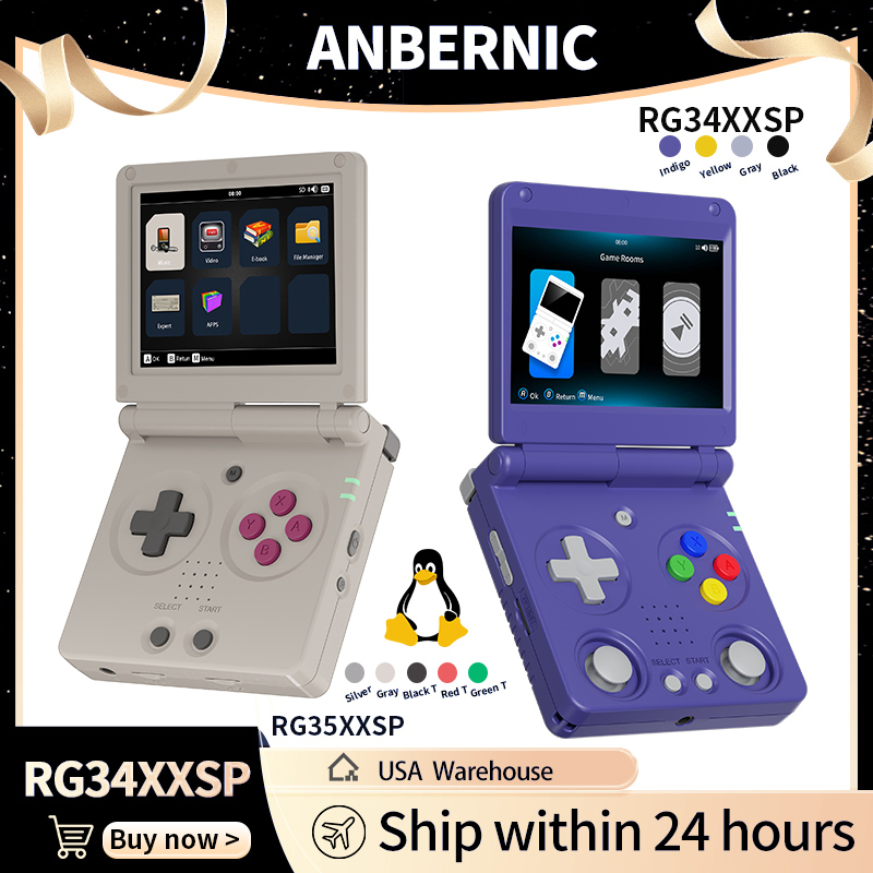 Retro Gaming Aesthetic - Anbernic RG34XXSP RG35XXSP Flip Handheld-Spielekonsole IPS-Bildschirm