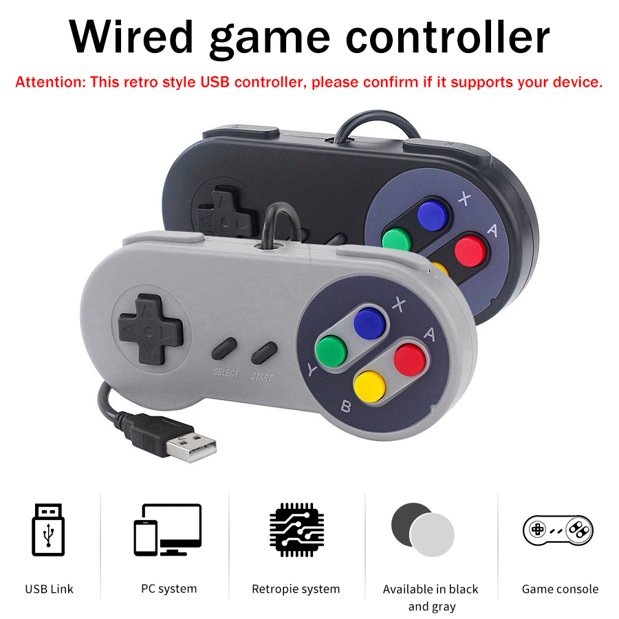 Raspberry Pi Retropie - 1-2 Stück SNES USB-Controller Retro-Gamepad für