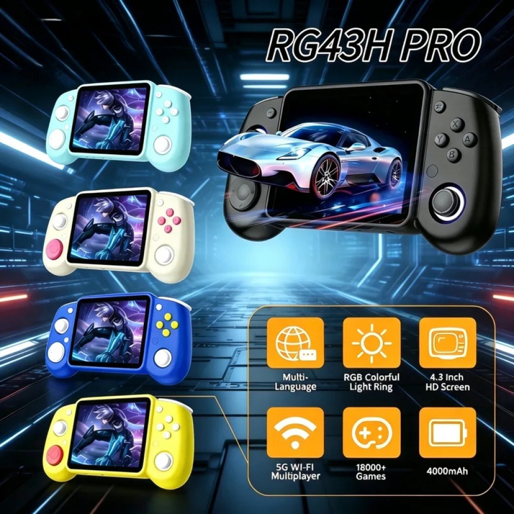 Retro Gaming Pro - RG43H Pro Tragbare Retro-Handheld-Spielkonsole 4,3 Zoll