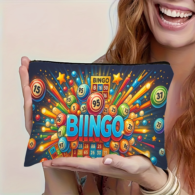 Retro Gaming Unit - 1 Stück Bingo-Spiel Retro-Design Multifunktionale Reise-Kosmetiktasche,