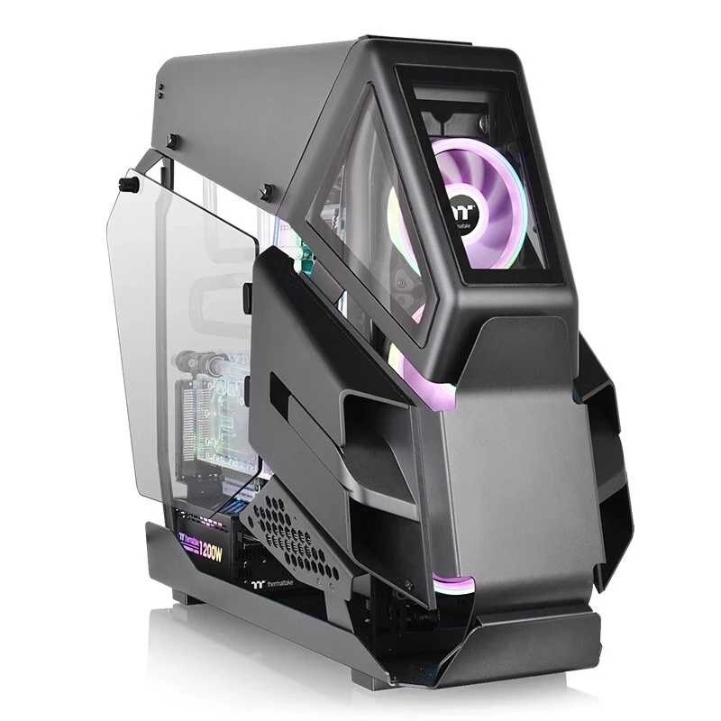 Retro Gaming Pc Case - Full-Tower-Desktop-Computer-Gehäuse mit Wasserkühlung und offenem Glasfenster