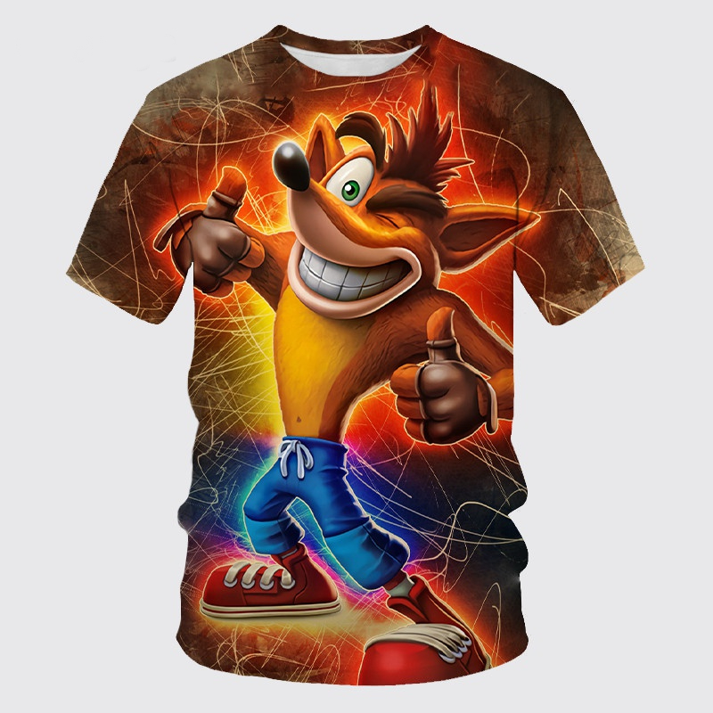 Retro Gaming Aesthetic - Retro Game Crash Bandicoot T-Shirt mit