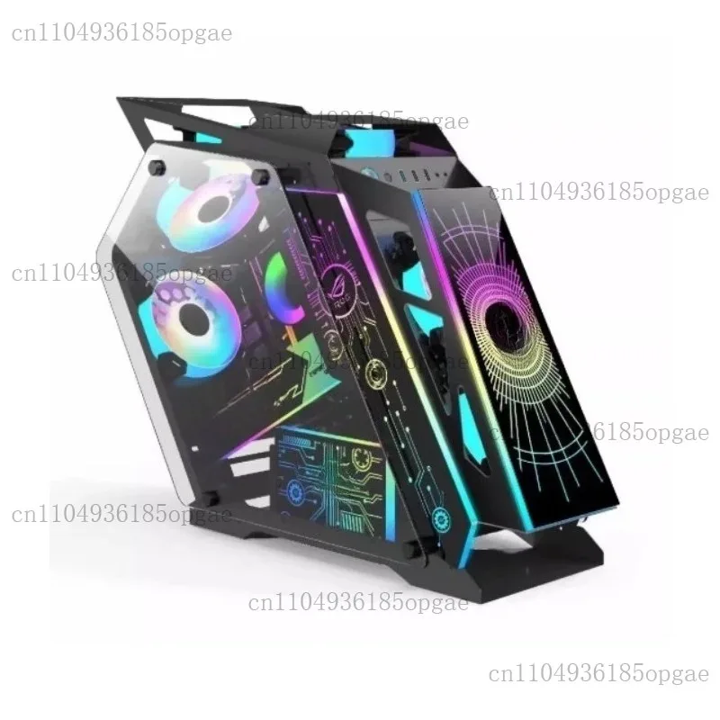 Retro Gaming Pc Case - Hochwertiges Gaming-PC-Gehäuse mit integriertem LED-Panel und