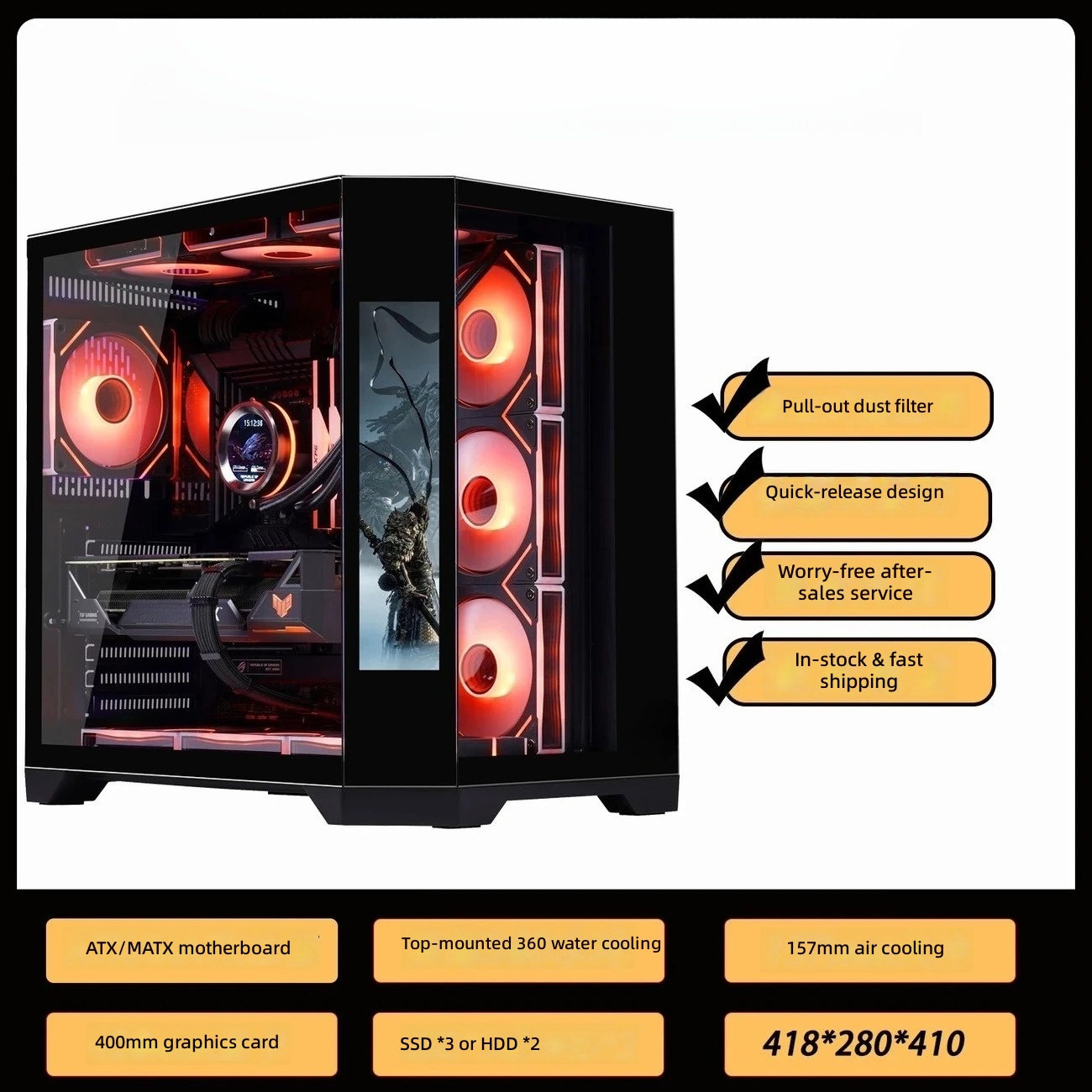Gaming-PC-Gehäuse mit LCD-Bild – Retro Gaming Pc Case Bewertung und Preis